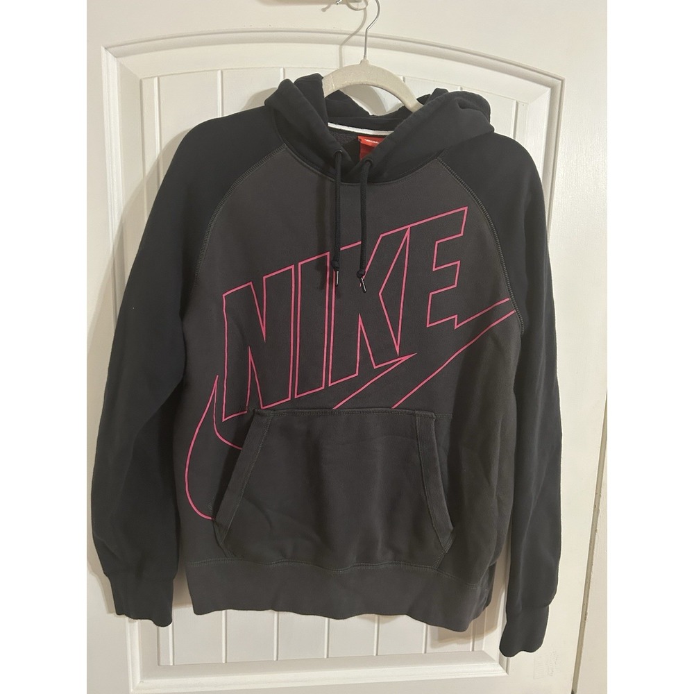 Nike Womens Hoodie Sweatshirt Medium M Black Pullover Solid‎ Adult